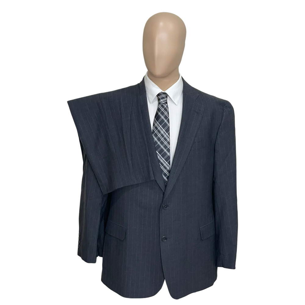 Brooks Brothers 346 Pinstripe Charcoal Wool Suit 45R Jacket 40x31 Pnt Regent Fit